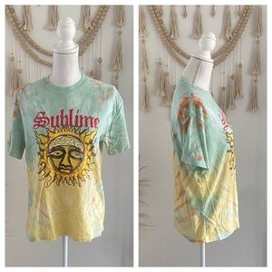 Urban Outfitters Sublime graphic tee tie dye band grunge blue green yellow small